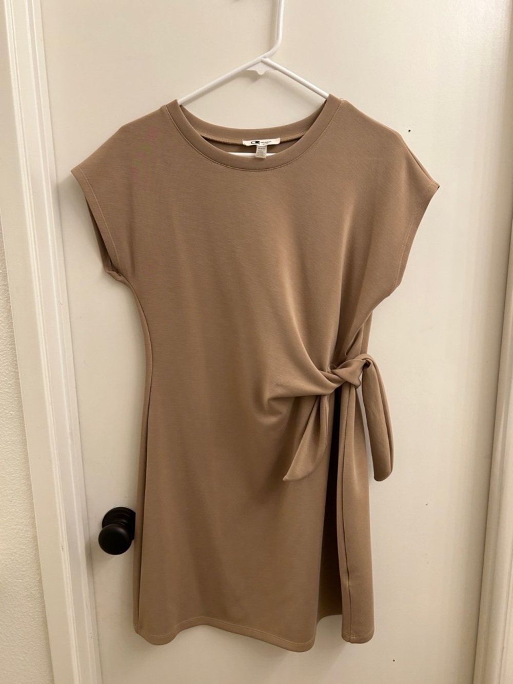 Cable & Gauge Tan Tie-Waist Mini Dress